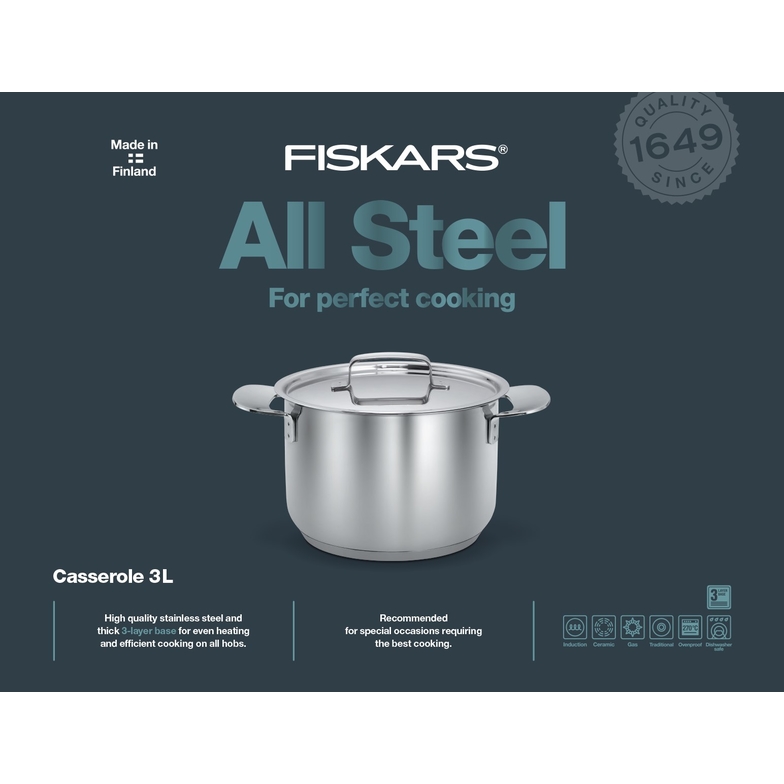 Oală FISKARS All Steel, 3 l 2