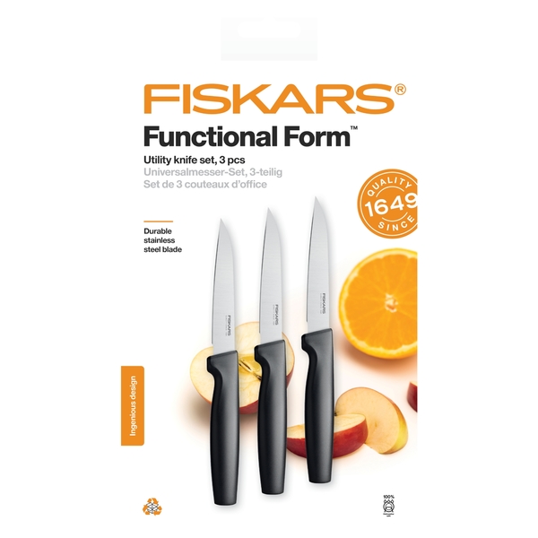 Set de cuțite universale FISKARS Functional Form, 3 cuțite de curățat 1