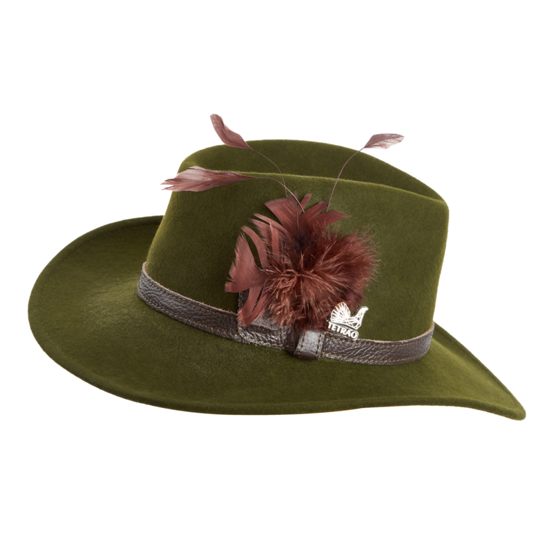Pălărie de vânătoare pentru damă TETRAO - cu curea maro - verde