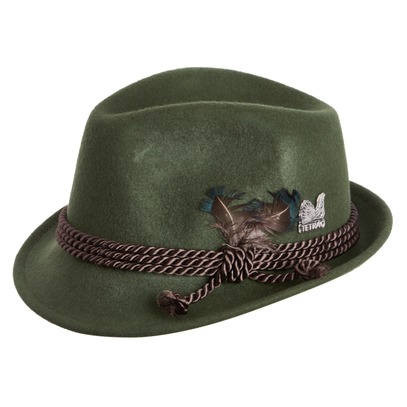 Pălărie de vânătoare pentru copii TETRAO verde - cu șnur triplu maro 