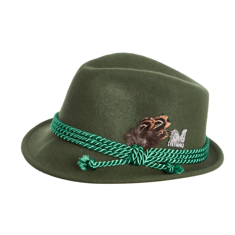 Pălărie de vânătoare pentru copii TETRAO verde - cu șnur triplu verde