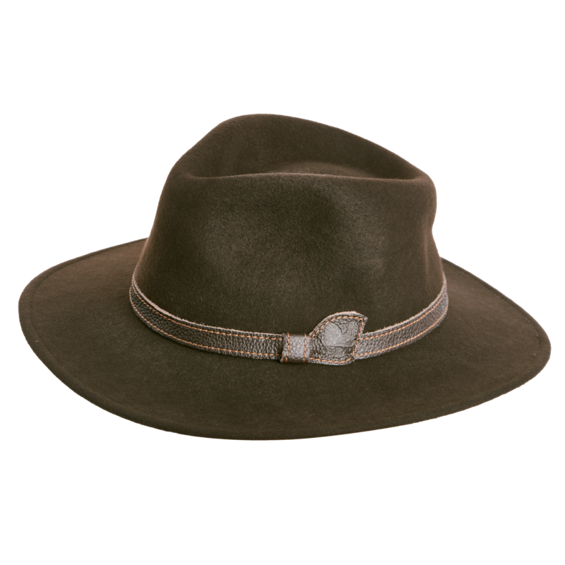 Pălărie de vânătoare TETRAO - cu curea din piele maro