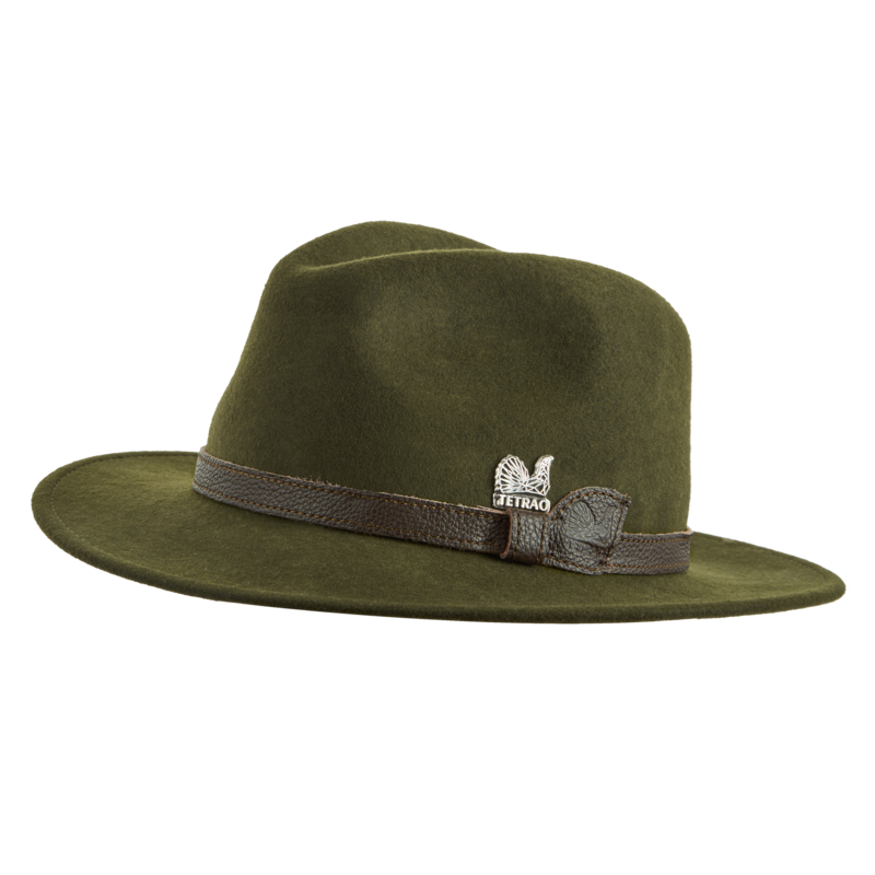 Pălărie de vânătoare TETRAO - cu curea din piele verde