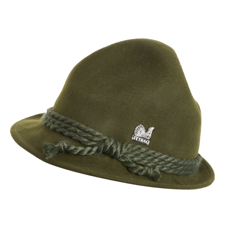 Pălărie de vânătoare TETRAO - cu șnur triplu verde - uni