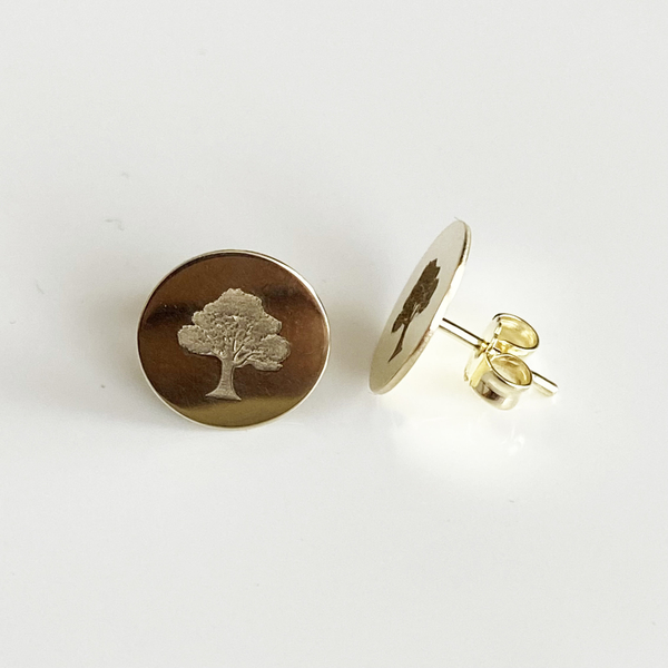 Cercei din aur TETRAO medalion - stejar 1