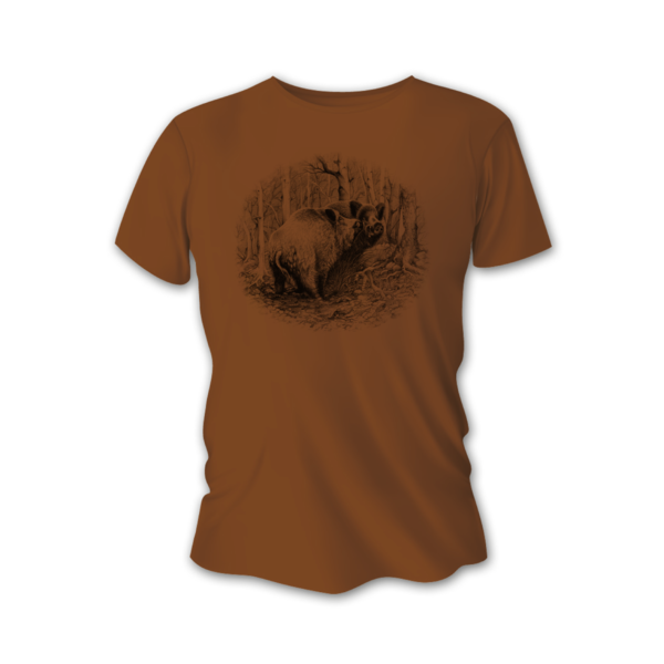 Tricou vânătoare de bărbați TETRAO mistreț mare - maro