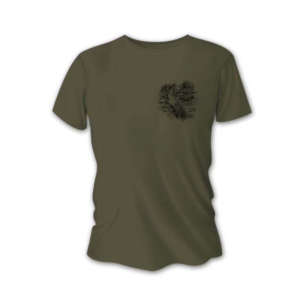 Tricou vânătoare de bărbați TETRAO cerb mic - verde 