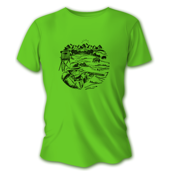 Tricou de vânătoare pentru bărbați TETRAO observator de vânătoare - verde deschis