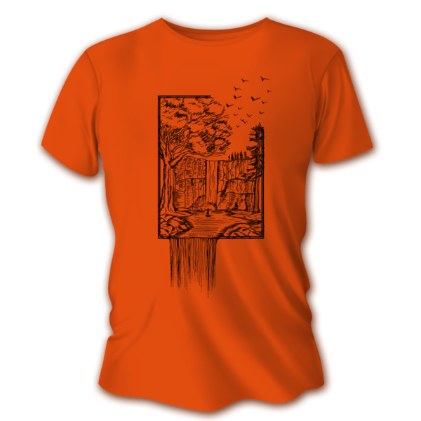 Tricou de vânătoare pentru bărbați TETRAO cascadă - portocaliu