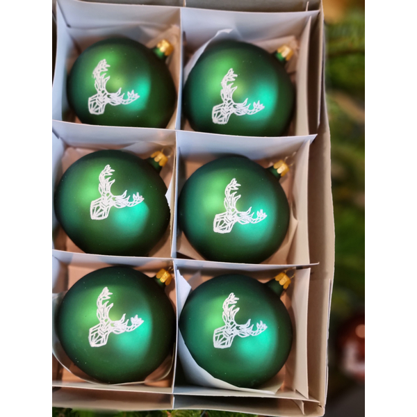 Globuri de Crăciun TETRAO verde închis - cerb 6 buc 1