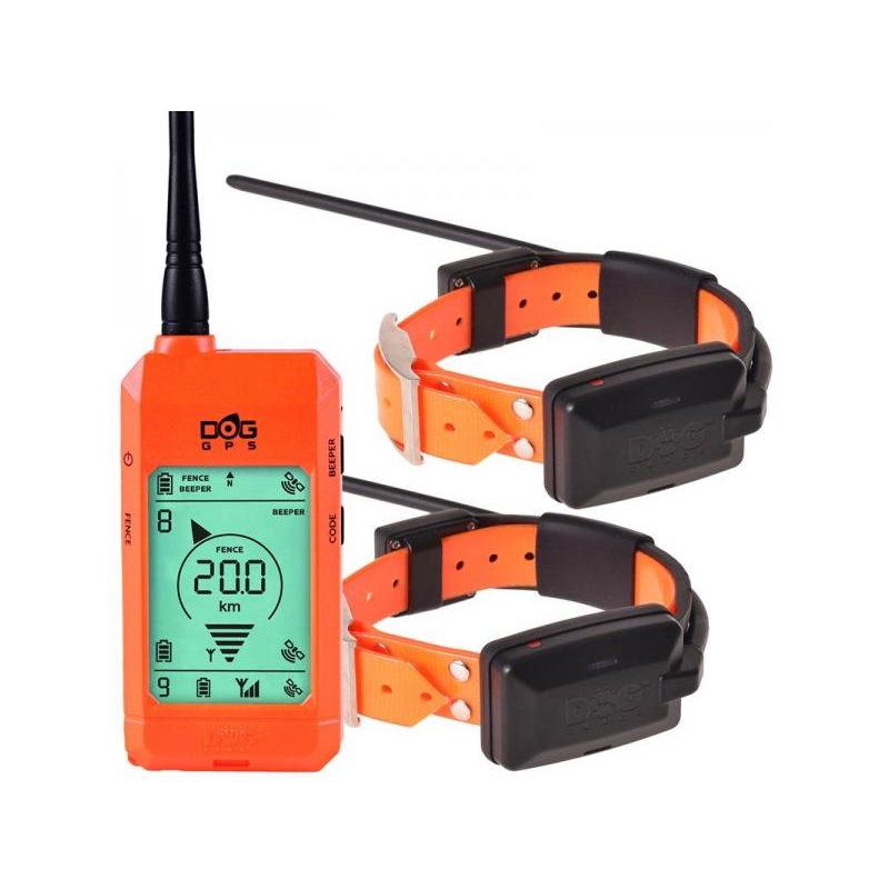 Localizator pentru câini Dogtrace DOG GPS X22 - set pentru 2 câini - Portocaliu