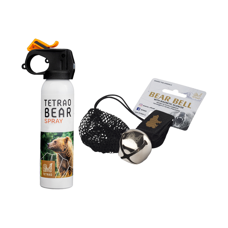 Ciupercar pachet împotriva urșilor TETRAO - Bear spray 150 ml + clopoțel