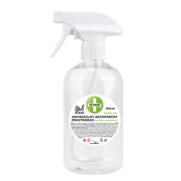 TETRAO dezinfectant (și pentru mâini) pe baza de alcool (universal) cu spray 500ml