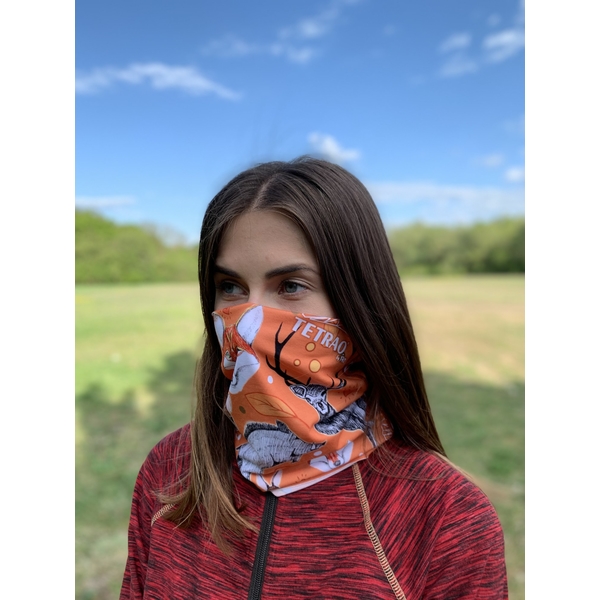 Bandană multifuncțională pentru protecția facială TETRAO portocalie vulpe