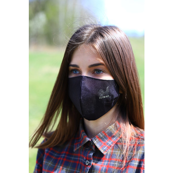 TETRAO mască facială de protecție din bumbac - neagră
