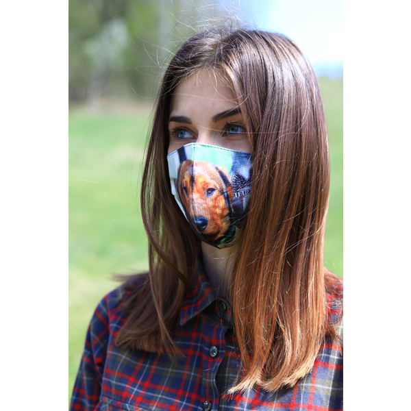 TETRAO mască facială de protecție din bumbac - pentru copii cu câine de vânătoare 2