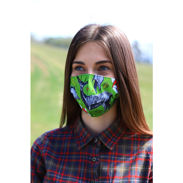 TETRAO mască facială de protecție din bumbac - pădure verde