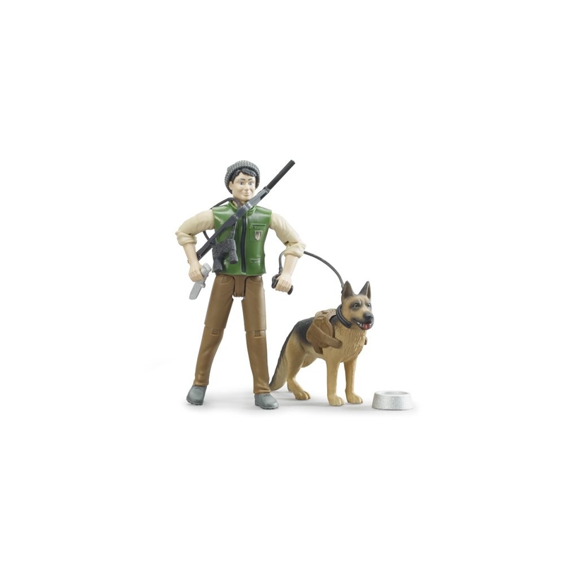 Figurină de Vânător cu câine BRUDER