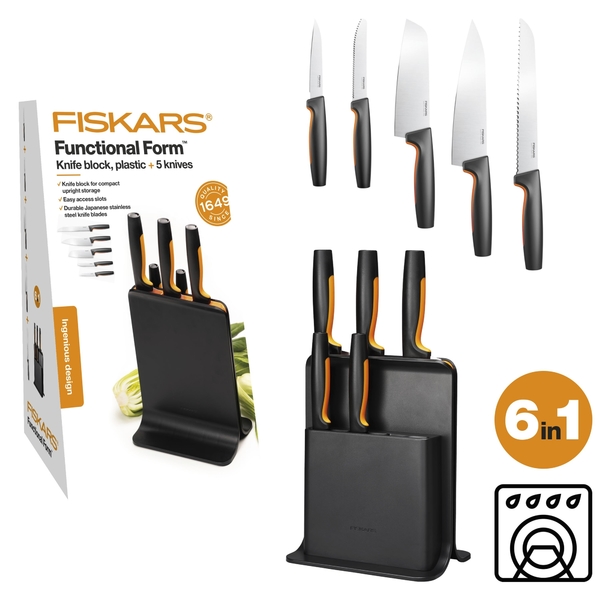 Bloc cu 5 cuțite Functional Form FISKARS  2