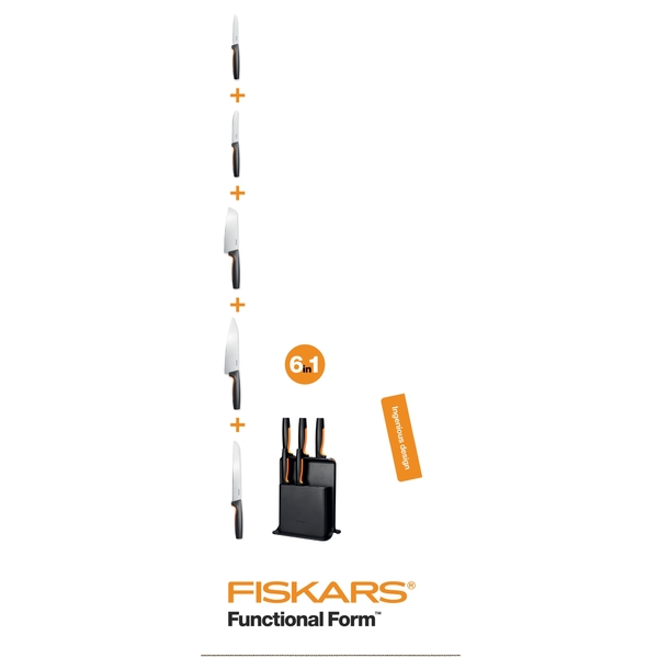 Bloc cu 5 cuțite Functional Form FISKARS  8