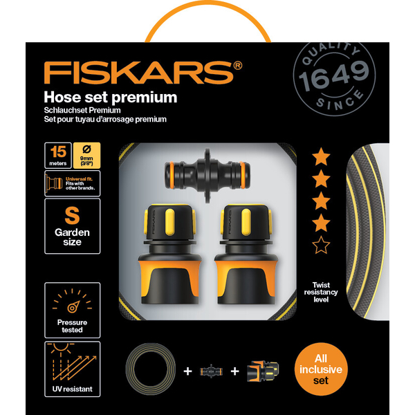 Set furtun FISKARS Premium 9 mm (3/8") 15 m cu conectoare 4