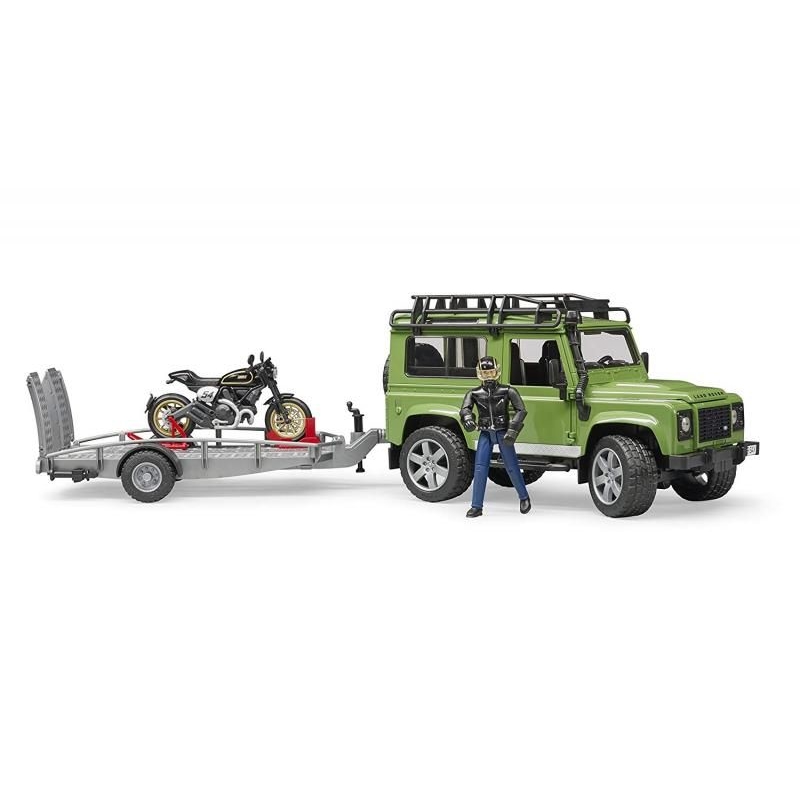 Land Rover cu remorcă, Ducati, figurină BRUDER 1