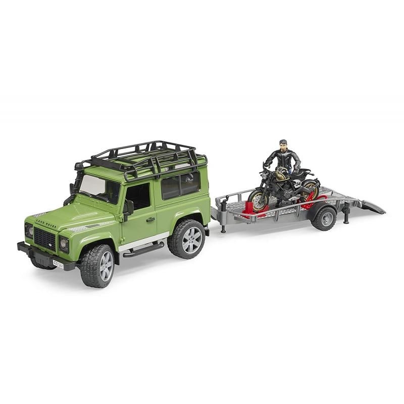 Land Rover cu remorcă, Ducati, figurină BRUDER 3