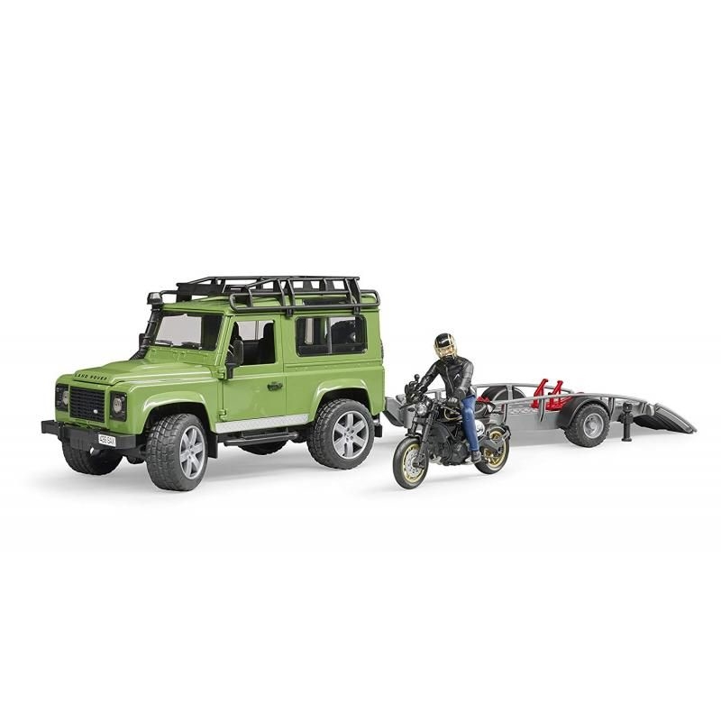 Land Rover cu remorcă, Ducati, figurină BRUDER 5